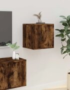 vidaXL ТВ шкаф за стенен монтаж опушен дъб 40x345x40 см