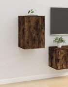 vidaXL ТВ шкаф за стенен монтаж опушен дъб 40x345x60 см