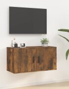 vidaXL ТВ шкаф за стенен монтаж oпушен дъб 80x345x40 см