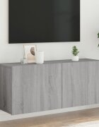 vidaXL ТВ шкаф за стенен монтаж сив сонома 100x30x41 см