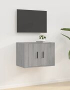 vidaXL ТВ шкаф за стенен монтаж сив сонома 57x345x40 см
