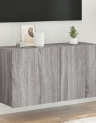 vidaXL ТВ шкаф за стенен монтаж сив сонома 80x30x41 см