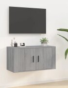 vidaXL ТВ шкаф за стенен монтаж сив сонома 80x345x40 см