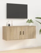 vidaXL ТВ шкаф за стенен монтаж сонома дъб 100x345x40 см