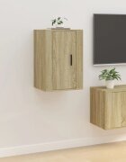 vidaXL ТВ шкаф за стенен монтаж сонома дъб 40x345x60 см