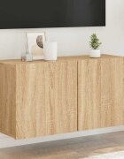 vidaXL ТВ шкаф за стенен монтаж сонома дъб 80x30x41 см