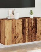 vidaXL ТВ шкаф за стенен монтаж старо дърво 80x30x41 см