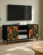 vidaXL ТВ шкаф ZAANDAM 102 x 33 x 51 см Черен дъб Инженерна дървесина