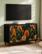 vidaXL ТВ шкаф ZAANDAM 69 x 33 x 505 см Черен дъб Инженерна дървесина