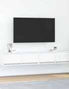 vidaXL ТВ шкафове 2 бр бели 80x31x255 см инженерно дърво
