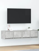 vidaXL ТВ шкафове 2 бр бетонно сиви 60x31x255 см инженерно дърво