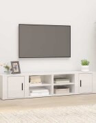 vidaXL ТВ шкафове 2 бр бял гланц 80x315x36 см инженерно дърво