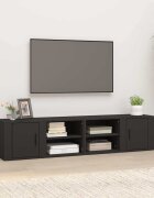 vidaXL ТВ шкафове 2 бр черни 80x315x36 см инженерно дърво