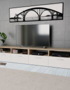 vidaXL ТВ шкафове 2 бр инженерно дърво 95x35x36 см дъб и бял