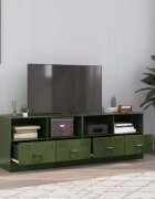 vidaXL ТВ шкафове 2 бр маслиненозелени 67x39x44 см стомана