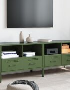 vidaXL ТВ шкафове 2 бр маслиненозелени 68x39x505 см стомана