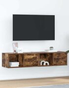 vidaXL ТВ шкафове 2 бр Опушен дъб 60x31x255 см инженерно дърво
