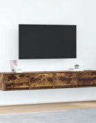 vidaXL ТВ шкафове 2 бр Опушен дъб 80x31x255 см инженерно дърво