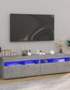 vidaXL ТВ шкафове 2 бр с LED осветление бетонно сиви 75x35x40 см
