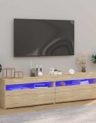 vidaXL ТВ шкафове 2 бр с LED осветление дъб сонома 75x35x40 см
