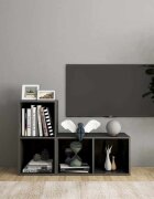 vidaXL ТВ шкафове 2 бр сив гланц 72x35x365 см инженерно дърво