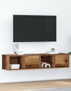 vidaXL ТВ шкафове 2 бр Старо дърво 60x31x255 см инженерно дърво
