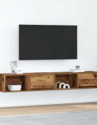 vidaXL ТВ шкафове 2 бр Старо дърво 80x31x255 см инженерно дърво