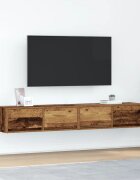 vidaXL ТВ шкафове 2 бр Старо дърво 80x31x255 см инженерно дърво