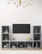 vidaXL ТВ шкафове 3 бр бетонно сиви 107x35x37 см инженерно дърво