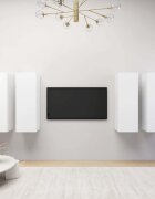 vidaXL ТВ шкафове 4 бр бели 305x30x90 см инженерно дърво