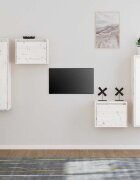 vidaXL ТВ шкафове 4 бр бели бор масив