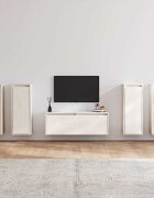 vidaXL ТВ шкафове 5 бр бели бор масив