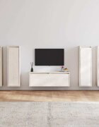 vidaXL ТВ шкафове 5 бр бели бор масив