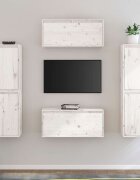 vidaXL ТВ шкафове 6 бр бели бор масив