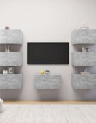 vidaXL ТВ шкафове 7 бр бетонно сиви 305x30x60 см инженерно дърво