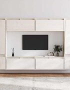 vidaXL ТВ шкафове 8 бр бели бор масив