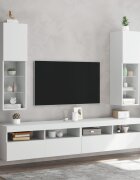 vidaXL ТВ шкафове с LED осветление 2 бр бели 305x30x102 см
