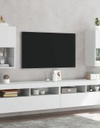 vidaXL ТВ шкафове с LED осветление 2 бр бели 305x30x60 см
