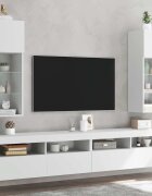 vidaXL ТВ шкафове с LED осветление 2 бр бели 305x30x90 см