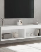 vidaXL ТВ шкафове с LED осветление 2 бр бели 60x30x30 см