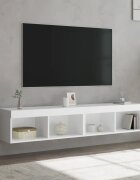 vidaXL ТВ шкафове с LED осветление 2 бр бели 80x30x30 см