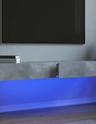 vidaXL ТВ шкафове с LED осветление 2 бр бетонно сив 60x35x155 см