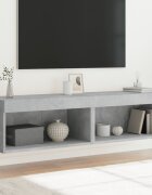 vidaXL ТВ шкафове с LED осветление 2 бр бетонно сиви 60x30x30 см
