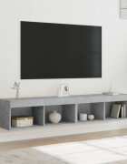 vidaXL ТВ шкафове с LED осветление 2 бр бетонно сиви 80x30x30 см