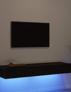vidaXL ТВ шкафове с LED осветление 2 бр. черен дъб 60x35x155 см