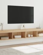 vidaXL ТВ шкафове с LED осветление 2 бр дъб сонома 100x30x30 см