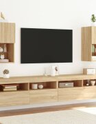 vidaXL ТВ шкафове с LED осветление 2 бр дъб сонома 305x30x60 см