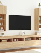 vidaXL ТВ шкафове с LED осветление 2 бр дъб сонома 305x30x90 см
