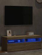 vidaXL ТВ шкафове с LED осветление 2 бр дъб сонома 60x35x40 см