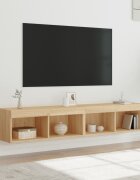 vidaXL ТВ шкафове с LED осветление 2 бр дъб сонома 80x30x30 см